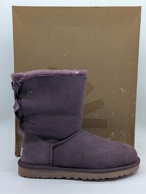 UGG Australia Womens Size 9 Bailey Bow Boots Bordeaux Purple 1002954 W DPBD New
